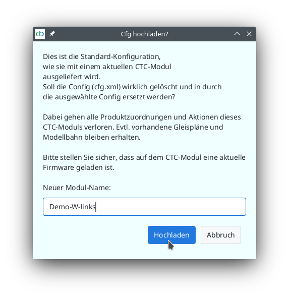 Config ersetzen neuer Name