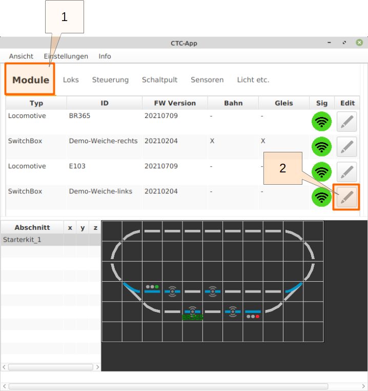 CTC-App Sensor kalibrieren 1