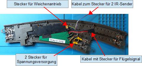 Weiche mit Weichenmodul beschriftet