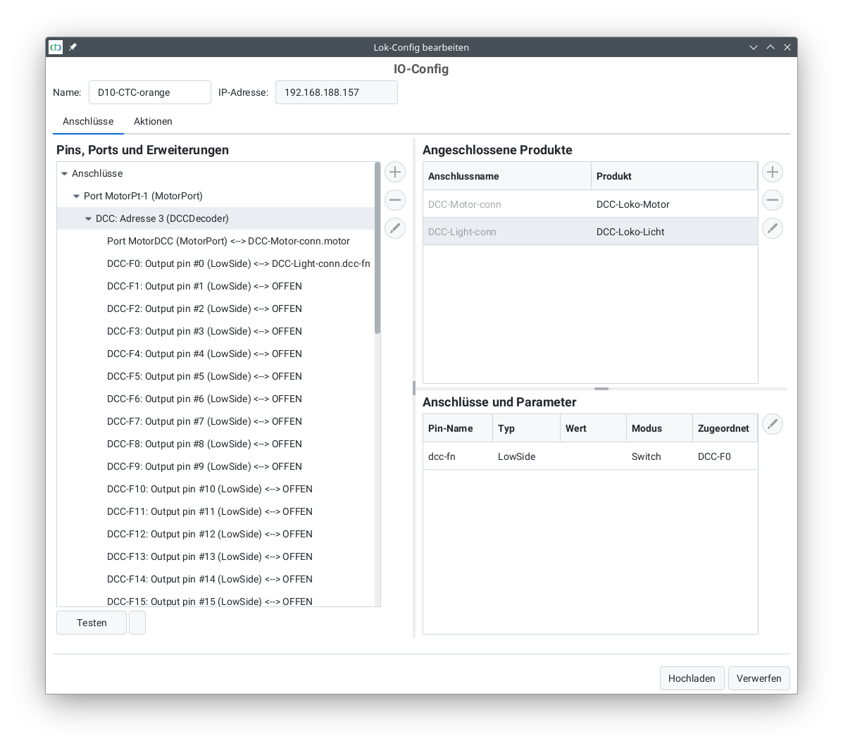 Config-Erweiterung angeschlossen