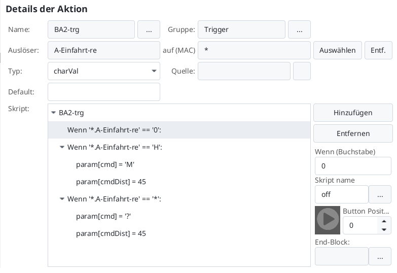 Trigger BA2 Auslöser A-Einfahrt-re