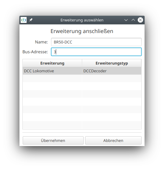 BR 50 Config DCC extension