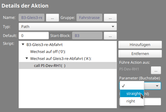 Select end block of the route
