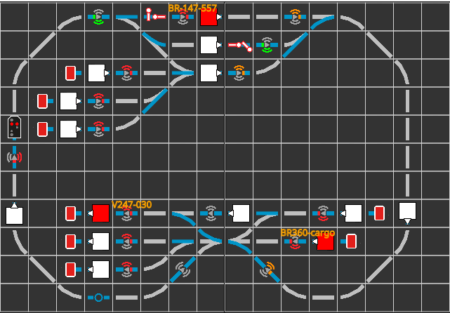 Track diagram after arrival of the locomotive