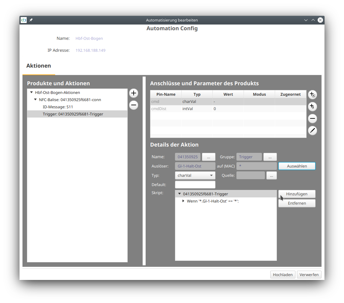 Déclencheur lier le panneau d'arrêt à la balise 2