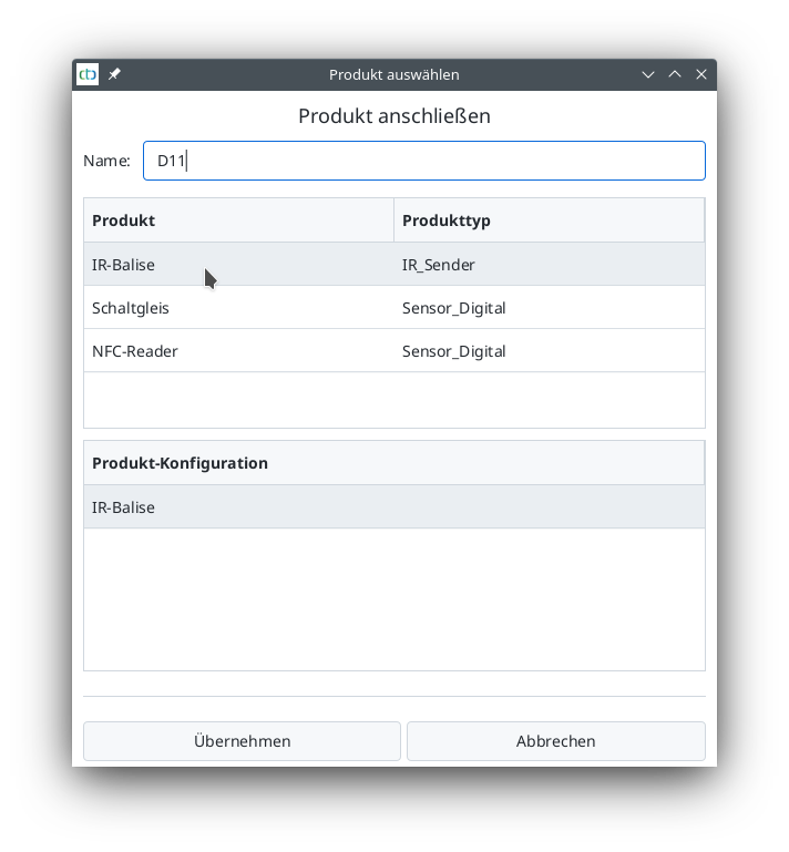 Configuration Module aiguillage Connexion produit Formsignal