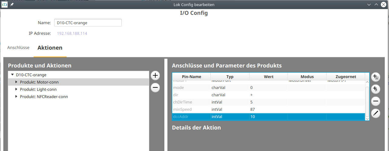 Config adresse de la locomotive