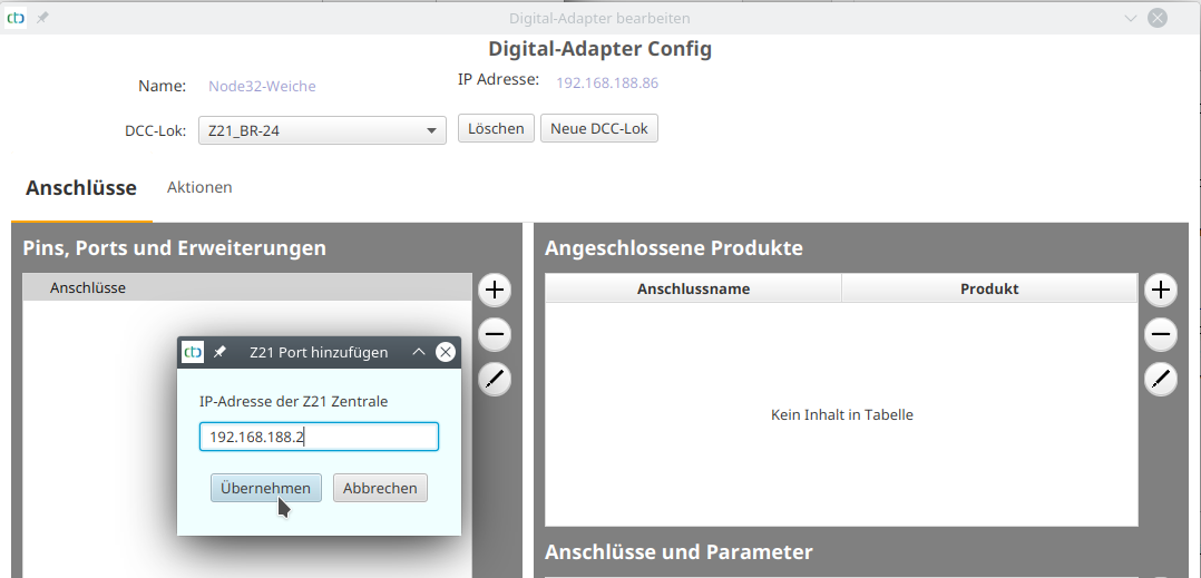 Digital-Config spécifier l'adresse IP